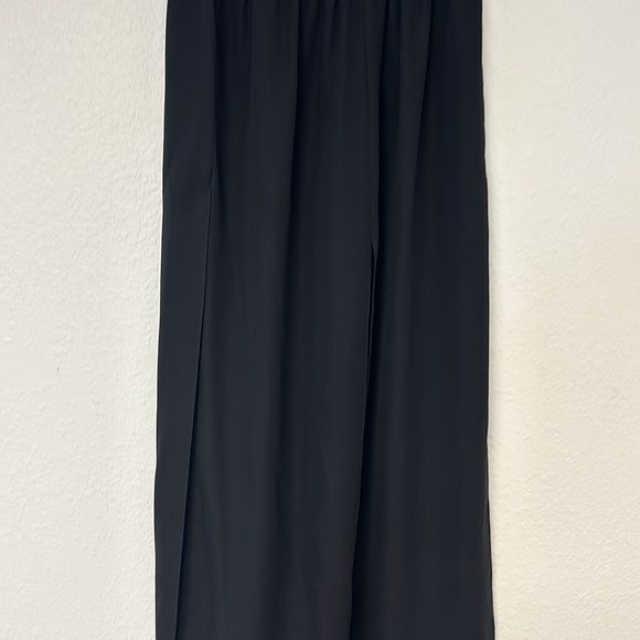 Adrianna Papell black formal silk halter top black wide leg formal pant 2 piece - Picture 4 of 13